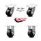 Service Caster 4 Inch Kingpinless Glass Filled Nylon Wheel Caster Swivel Locks 2 Rigid, 2PK SCC-KP30S420-GFNR-BSL-2-R-2 - alternate 5